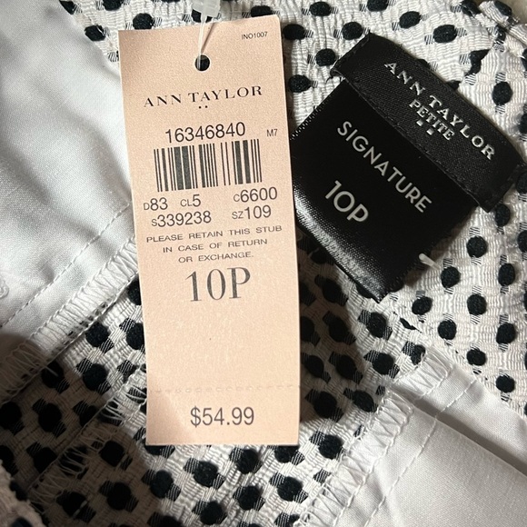 Women's Ann Taylor Petite Black and White Polka Dot Shorts - Picture 4 of 7